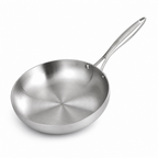 Uncoated Stainless Steel Induction & Gas Compatible Frying Pan (Multiple Sizes)