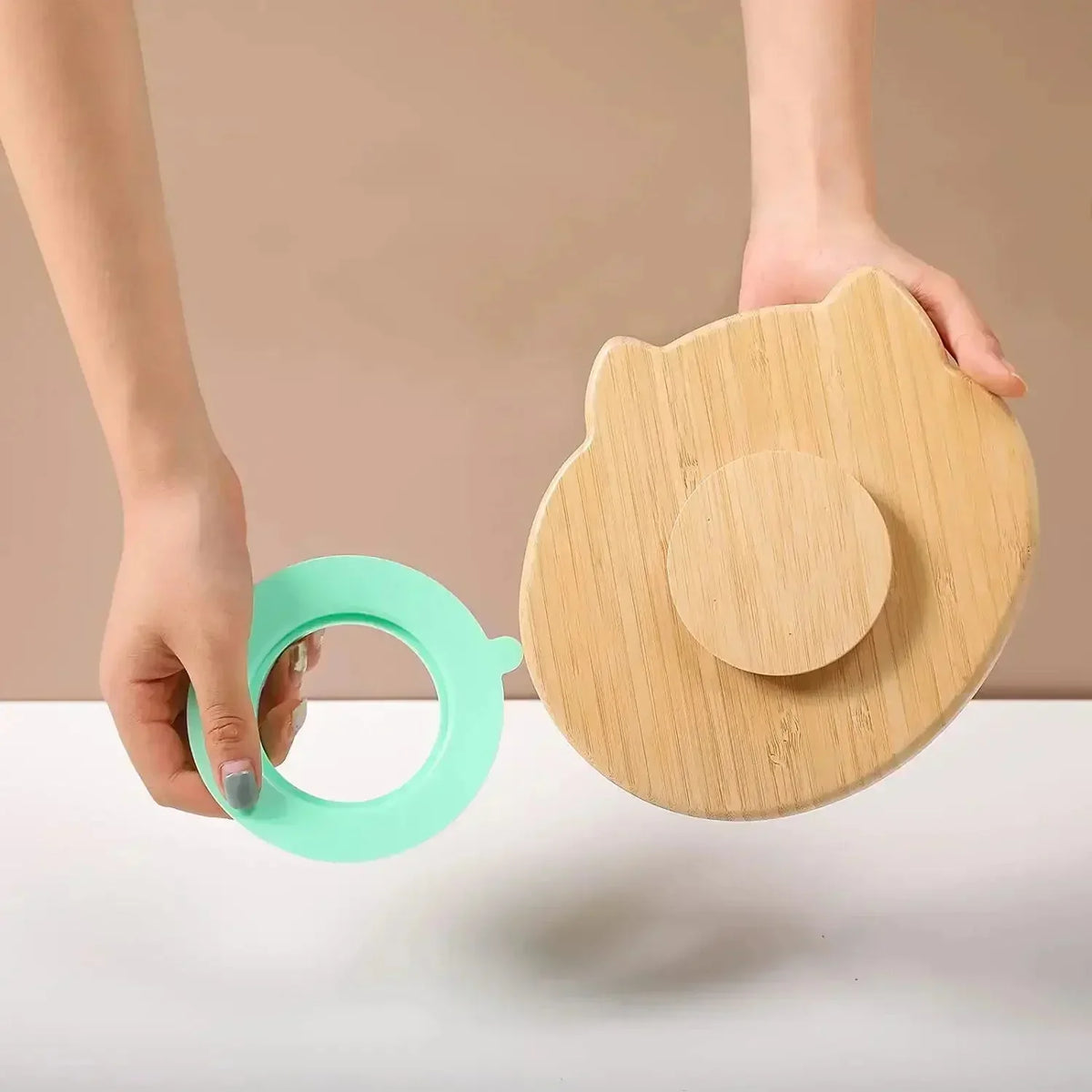 Children's Tableware Set Bamboo Suction Base 4-Piece