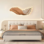 Feather-Pattern Metal Remote-Dimmable LED Wall Lamp