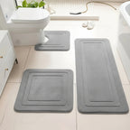 Knit-Look Polyester Non-Slip & Absorbent Bath Mat (Set of 3)