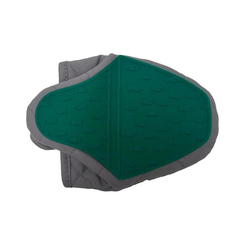 Oven Mitt Heat-Resistant Silicone & Non-Slip Fish Scale Cotton-Lined