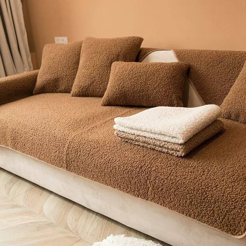 Teddy Sherpa Couch Protector – Soft and Cozy Cover