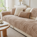 Velvet Polyester Non-Slip Machine-Washable Armchair Cover (Separate Seat Pad)