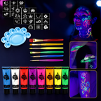UV Reactive Body Paint Set for Parties and Festivals - Glow in the Dark