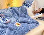 Kids Blanket & Cushion Set Plush Fleece Machine Washable