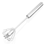 Handheld Egg Whisk Semi-Automatic Stainless Steel Dishwasher Safe
