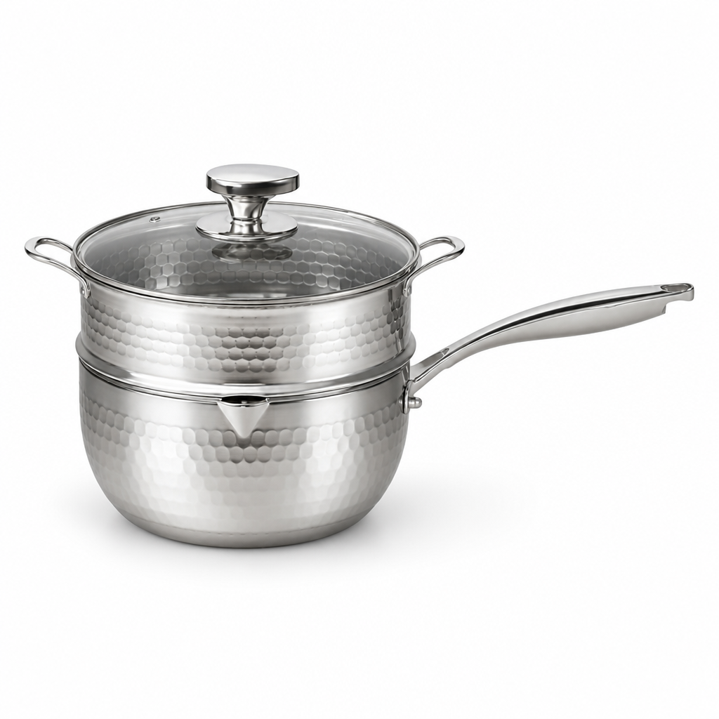 Uncoated Titanium Thickened Body Yukihira Pot (Lid & Steamer Options)