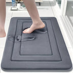 Absorbent Coral Fleece & Non-Slip Bath Mat (Elongated)