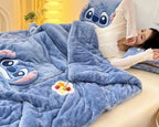 Kids Blanket & Cushion Set Plush Fleece Machine Washable