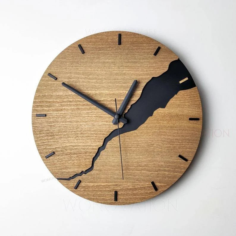 Wall Clock Wooden Minimalist Rustic 30cm