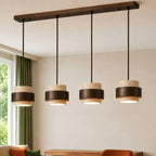 Travertine-Look Cylindrical Pendant Light (E27 Socket)
