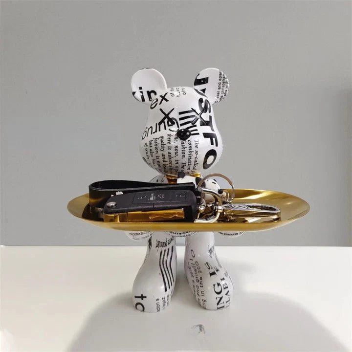 Decorative Bear Storage Figurine Resin Bowl