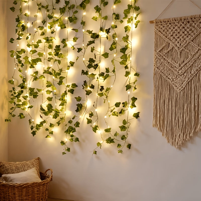 Solar-Powered Ivy Leaf String Lights (7 m)