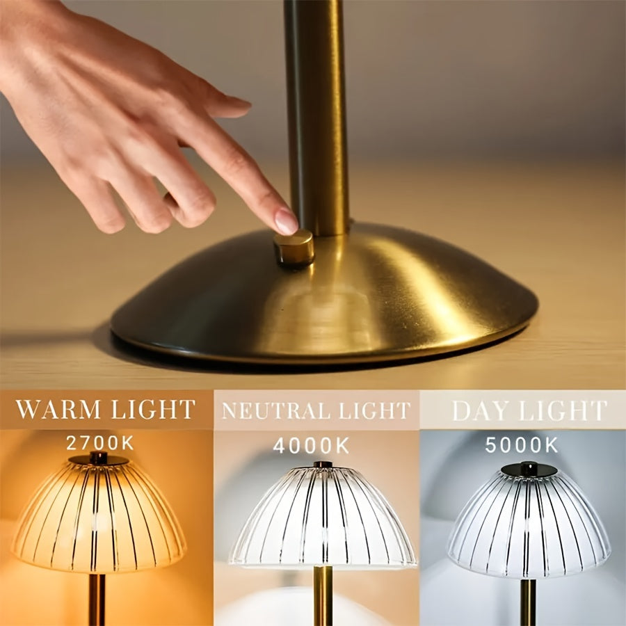 Rechargeable USB Table Lamp with Golden Finish