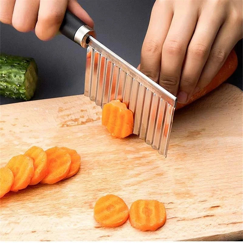 Vegetable Knife Wavy Blade Stainless Steel Ergonomic Grip
