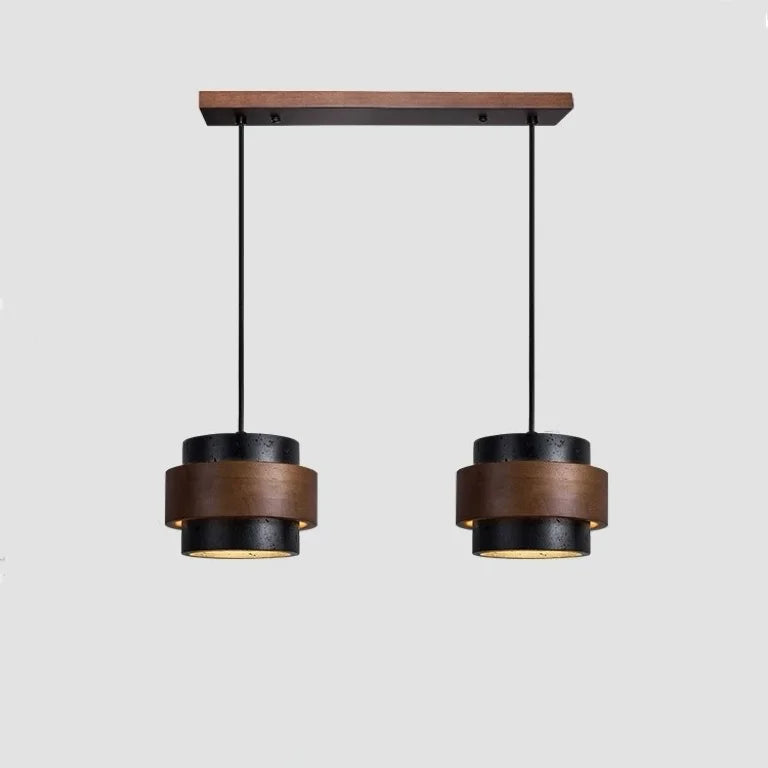 Travertine-Look Cylindrical Pendant Light (E27 Socket)