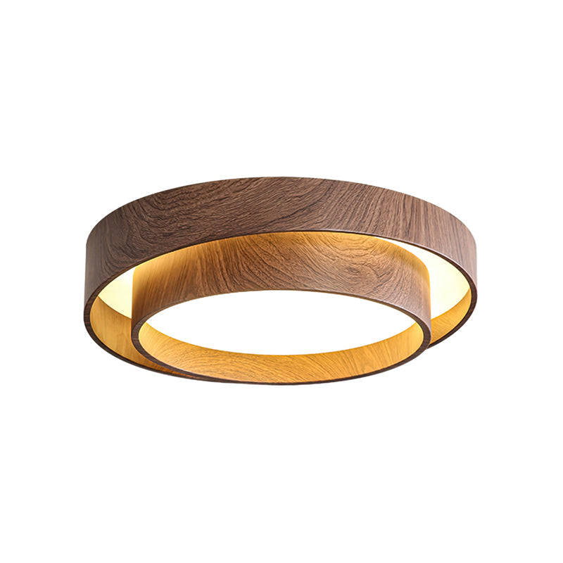 Walnut Finish Round Metal Ceiling Light (Triac Dimmable)