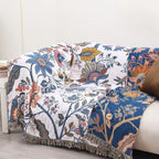 Lightweight Reversible Jacquard Floral Throw Blanket