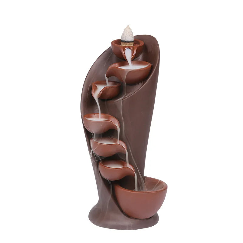 Incense Waterfall Handcrafted Ceramic Torch Design