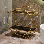 Metal Skincare and Cosmetic Shelf with Cat Ear Base - Two-Tier Organizer
