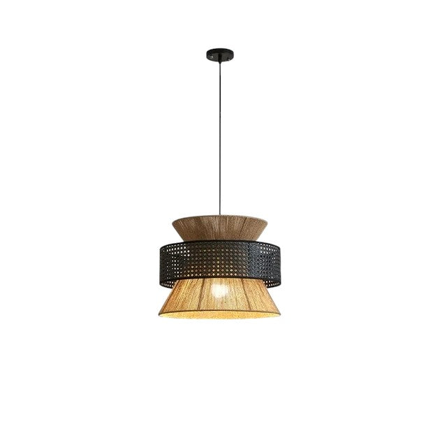 Wabi-Sabi Pendant Light in Japanese Woven Rattan Design