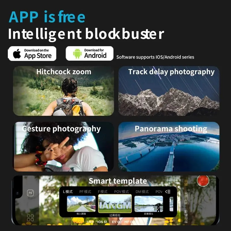 Smartphone Gimbal 3-Axis AI Tracking & Face Detection
