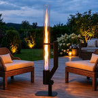Space-Saving Visible Vertical Flame Outdoor Pellet Heater
