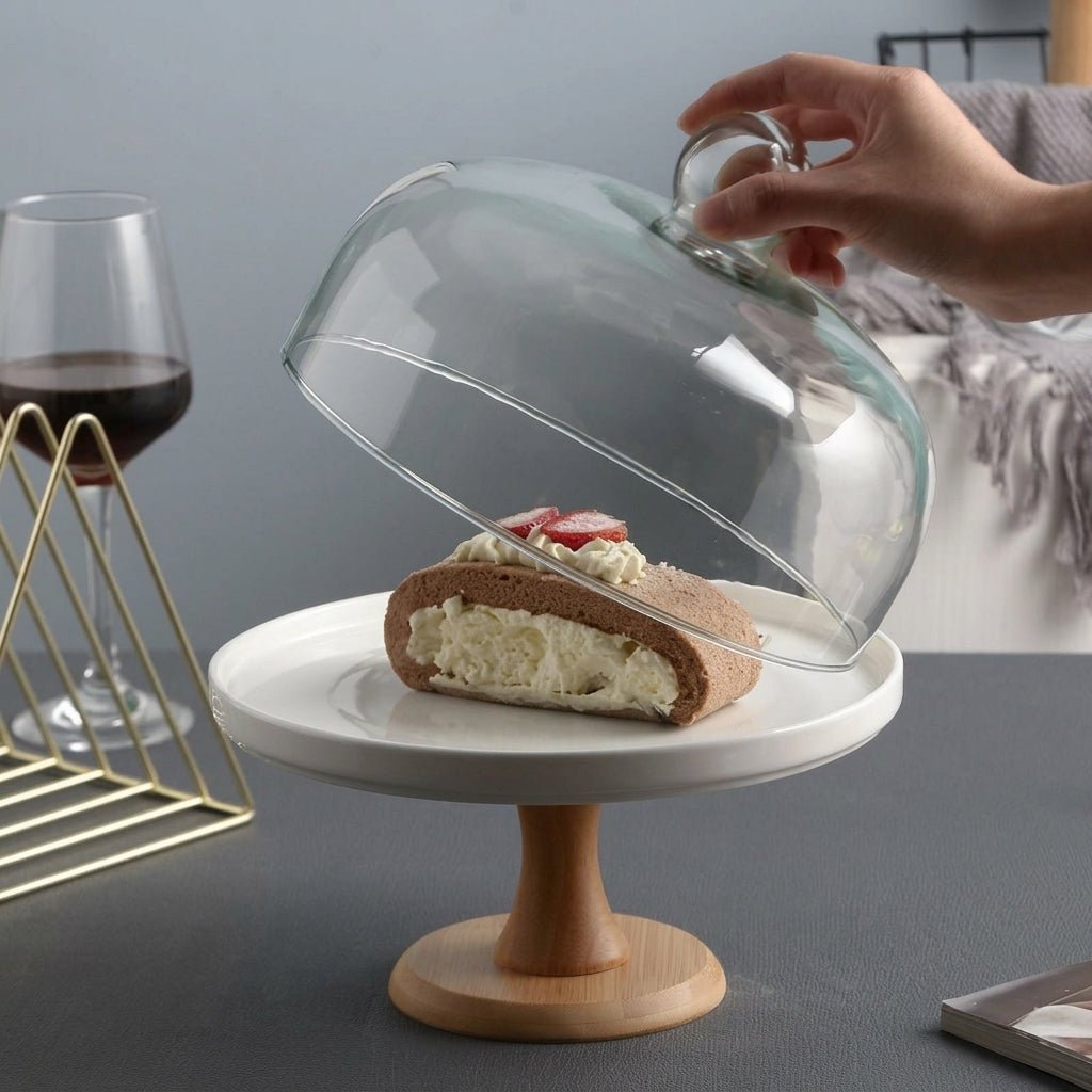 Glass Dome Cake Display Stand for Desserts and Sweets
