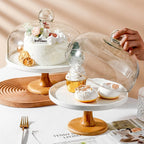 Glass Dome Cake Display Stand for Desserts and Sweets