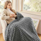 Soft Bubble Fleece Throw Blanket