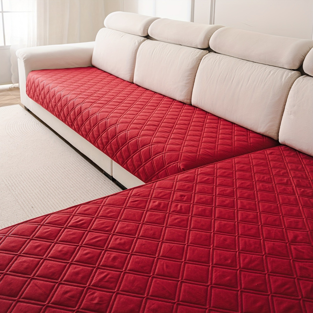 Non-Slip Embossed Polyester Sofa Cover (2-Piece Set)