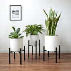 Modern Flower Pot Holder - Adjustable Metal Stand for Indoor/Outdoor Use