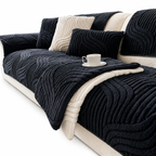 Velvet Polyester Non-Slip Machine-Washable Armchair Cover (Separate Seat Pad)