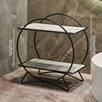 Metal Skincare and Cosmetic Shelf with Cat Ear Base - Two-Tier Organizer
