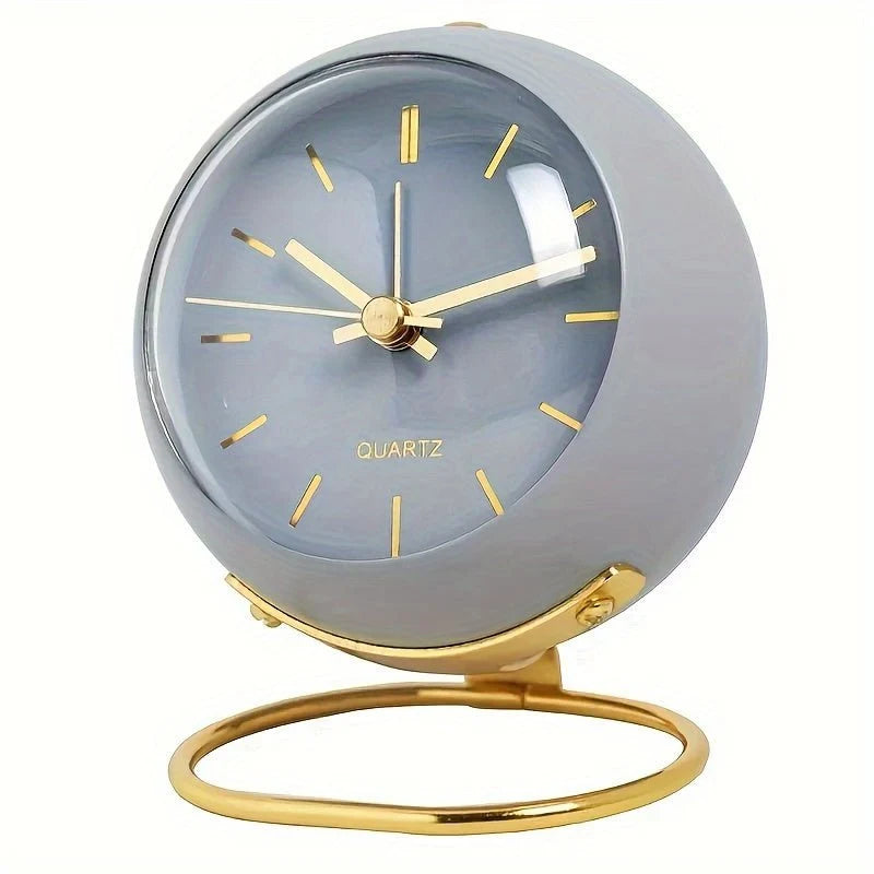 Analog Alarm Clock Silent Non-Ticking Night Light