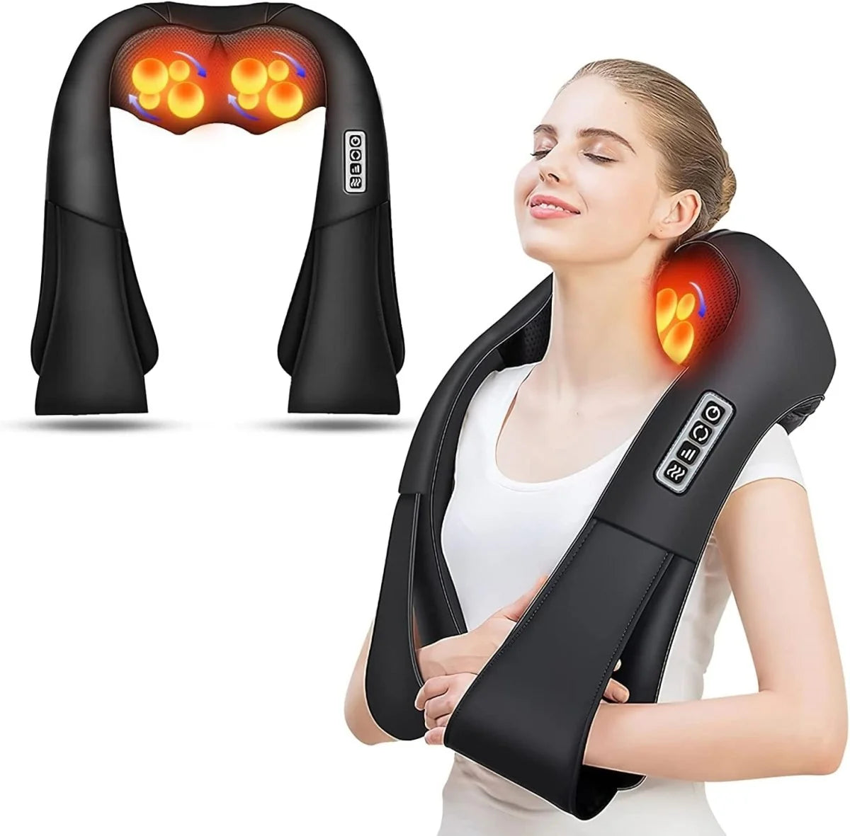 Shiatsu Massage Cushion Deep-Kneading Infrared Heat