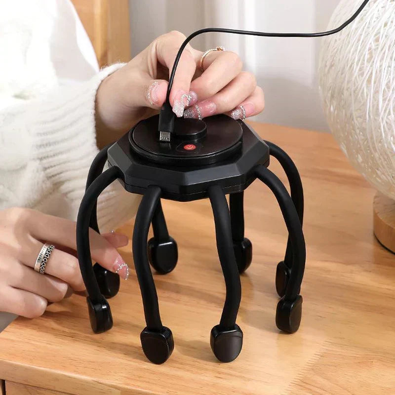 Scalp Massager Rechargeable Silicone Massage Heads