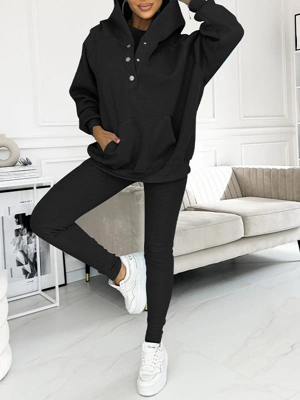 Two-Piece Loungewear Set Loose Fit Eco Friendly Cotton Blend