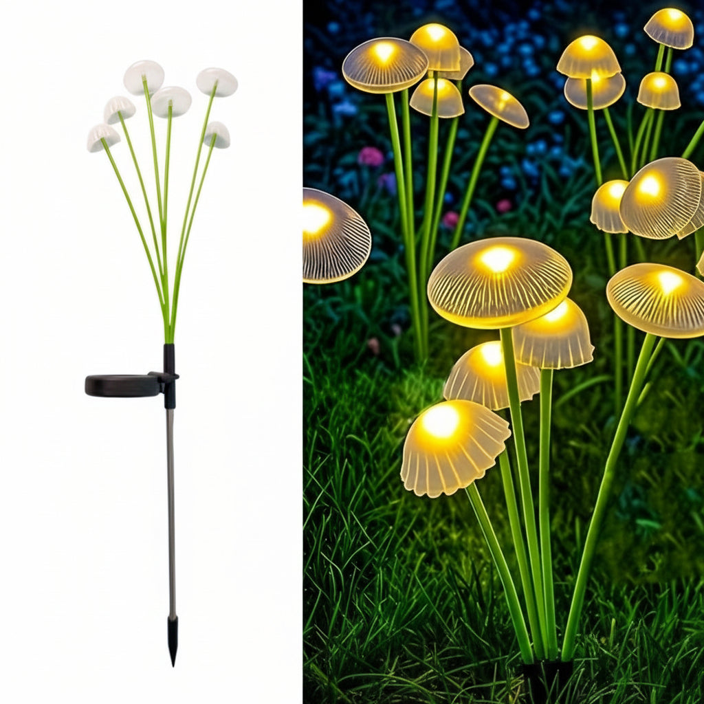 Solar-Powered Multicolored Mushroom Garden Light