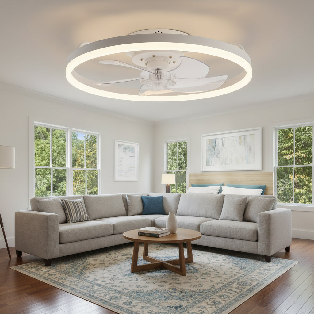 LED Flush Mount Light Fixture for Modern Ceiling Fans