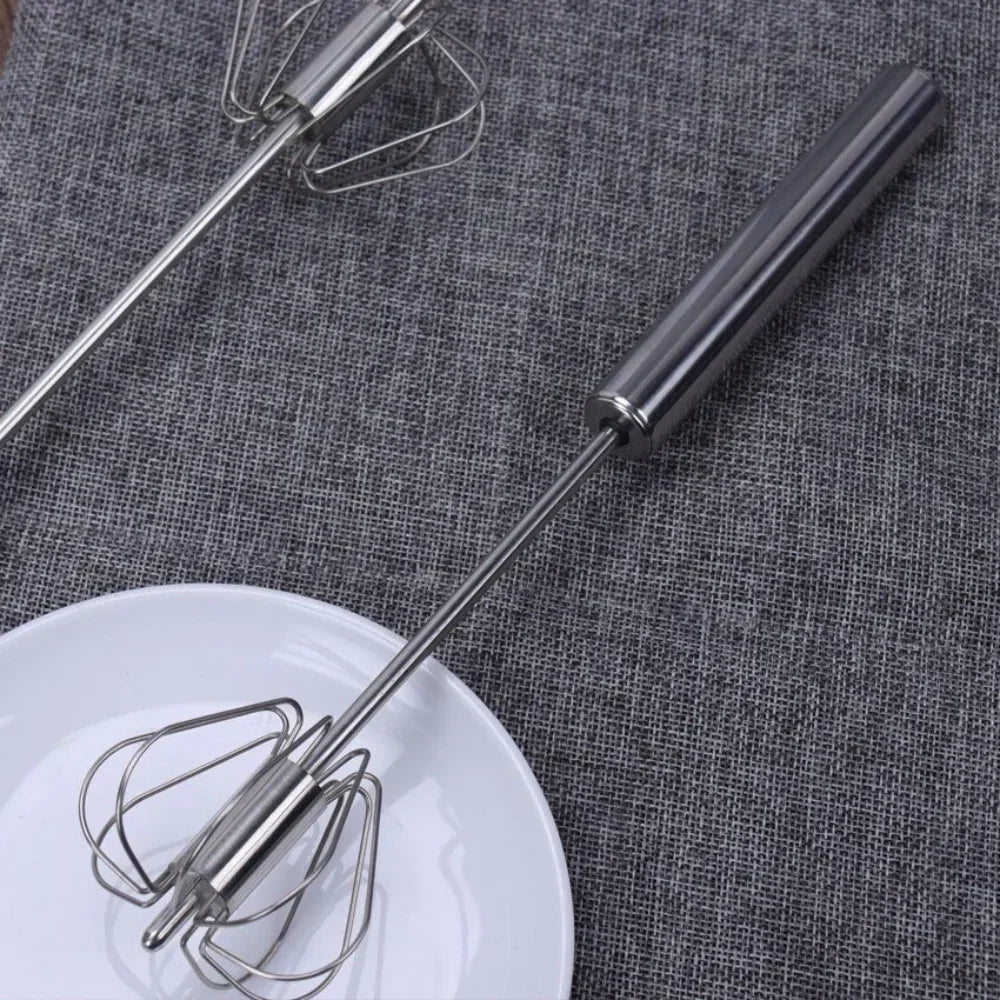 Handheld Egg Whisk Semi-Automatic Stainless Steel Dishwasher Safe