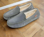 Men's Slippers Vegan Suede Sherpa Lined Non-Slip
