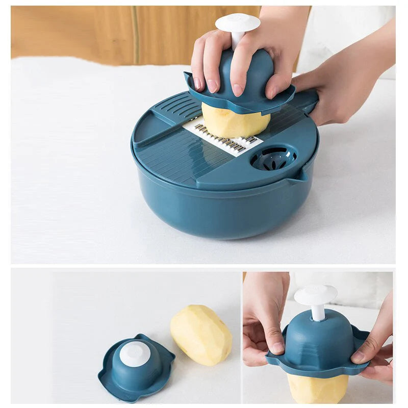Slicer Set 12-In-1 Stainless Steel & Hidden Storage