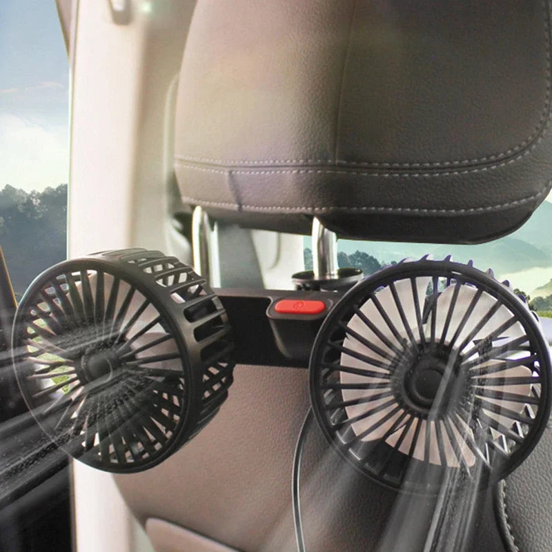 Portable Fan Dual-Head 360° Rotatable USB Powered