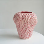 Decorative Ceramic Vase for Flowers - Strawberry Design for Table Decor