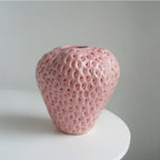 Decorative Ceramic Vase for Flowers - Strawberry Design for Table Decor