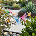 Vibrant Dragonfly Garden Stakes Featuring Clip Holder