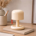 Round Base Table Lamp with Mushroom Shade - Vintage Style Design
