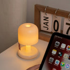 Round Base Table Lamp with Mushroom Shade - Vintage Style Design