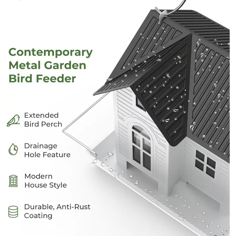 Solar-Powered Bird Feeder with LED Lights - Garden Design